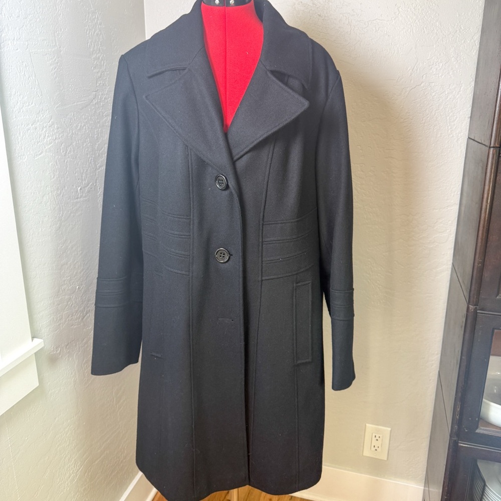 Worthington Classic Black Pea Coat Plus Size 1X